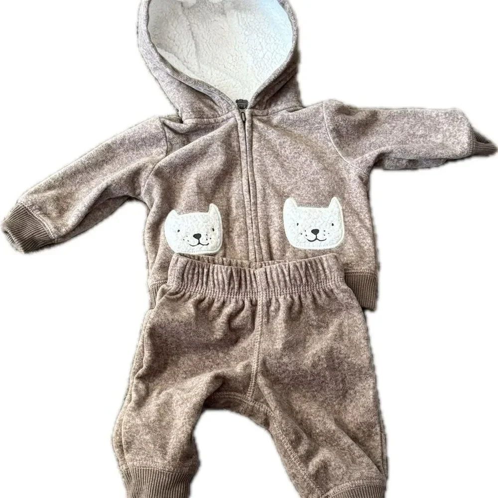 Carter's Brown‎ Baby Hoodie and Pants Set